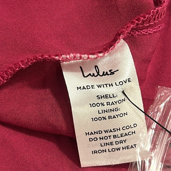 Lulu’s Featured Cutie Berry Pink Smocked Tie-Front Midi Dress Size XS - Picture 9 of 17